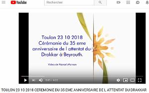 VIDEO 2018 10 23 TOULON CEREMONIE DU 35 EME ANNIVERSAIRE DE L ATTENTAT DU DRAKKAR A BEYROUTH